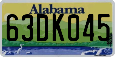 AL license plate 63DK045