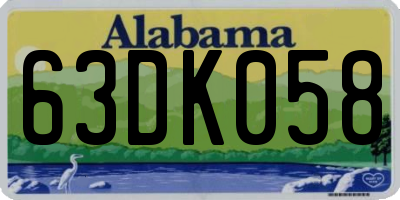 AL license plate 63DK058