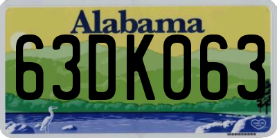 AL license plate 63DK063