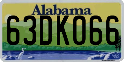 AL license plate 63DK066