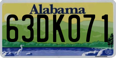 AL license plate 63DK071