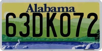 AL license plate 63DK072