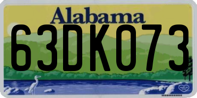 AL license plate 63DK073
