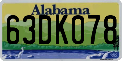AL license plate 63DK078