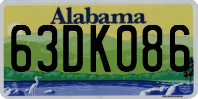 AL license plate 63DK086
