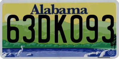 AL license plate 63DK093