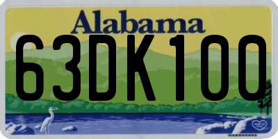 AL license plate 63DK100
