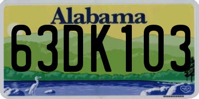 AL license plate 63DK103