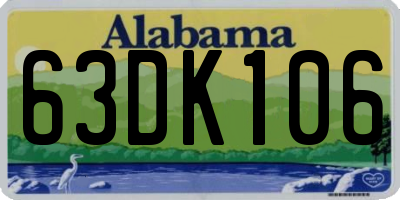 AL license plate 63DK106