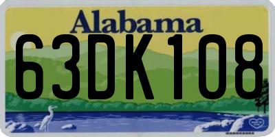 AL license plate 63DK108