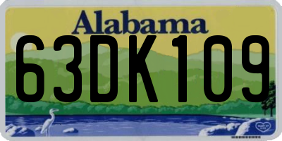 AL license plate 63DK109