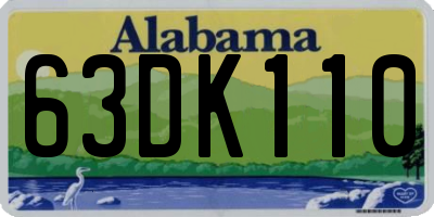 AL license plate 63DK110