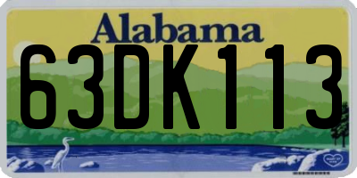 AL license plate 63DK113