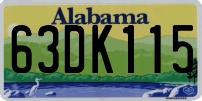AL license plate 63DK115
