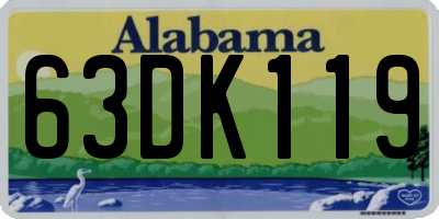AL license plate 63DK119