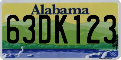 AL license plate 63DK123