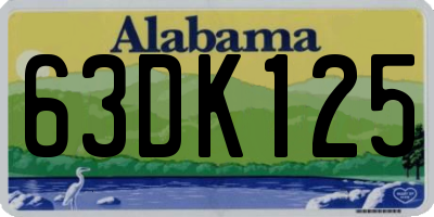AL license plate 63DK125