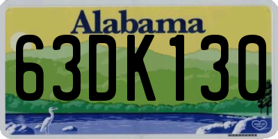 AL license plate 63DK130