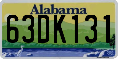 AL license plate 63DK131