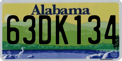 AL license plate 63DK134