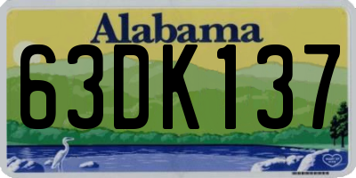 AL license plate 63DK137