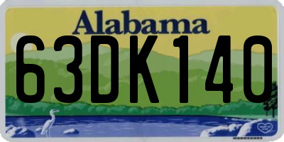 AL license plate 63DK140