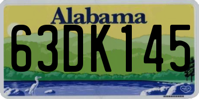 AL license plate 63DK145