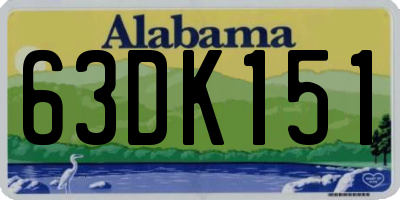 AL license plate 63DK151