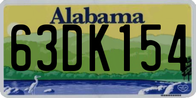 AL license plate 63DK154