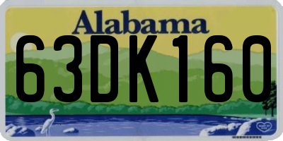 AL license plate 63DK160