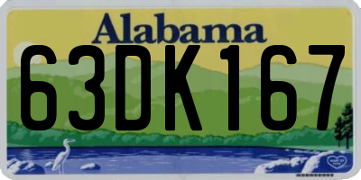 AL license plate 63DK167