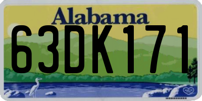 AL license plate 63DK171