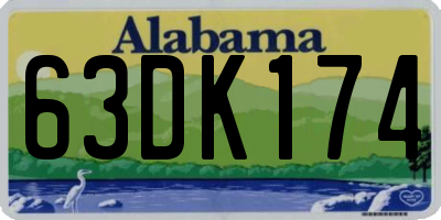 AL license plate 63DK174