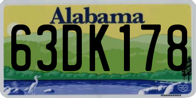AL license plate 63DK178