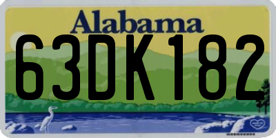 AL license plate 63DK182
