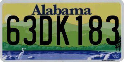 AL license plate 63DK183