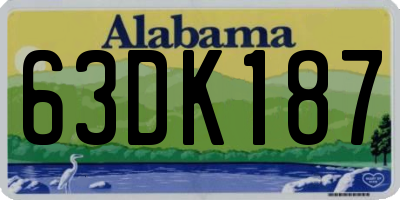 AL license plate 63DK187
