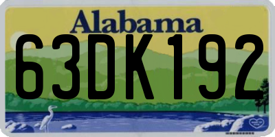 AL license plate 63DK192