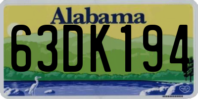 AL license plate 63DK194