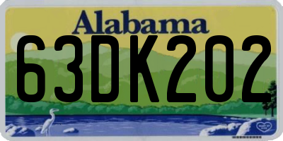 AL license plate 63DK202