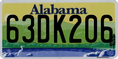 AL license plate 63DK206