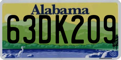 AL license plate 63DK209