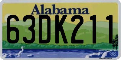 AL license plate 63DK211