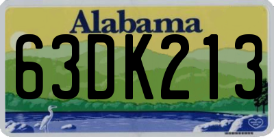 AL license plate 63DK213