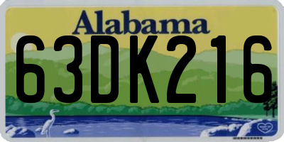 AL license plate 63DK216