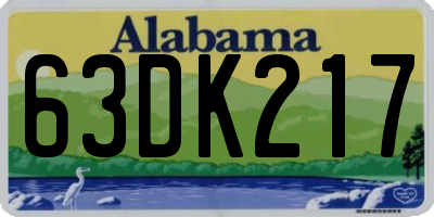 AL license plate 63DK217