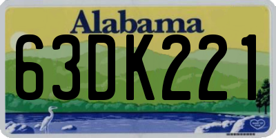 AL license plate 63DK221