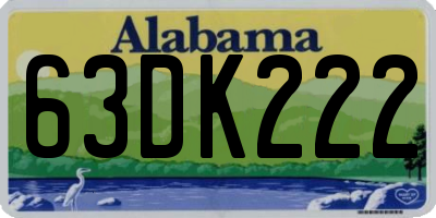 AL license plate 63DK222