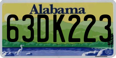 AL license plate 63DK223