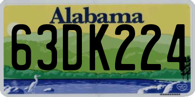 AL license plate 63DK224